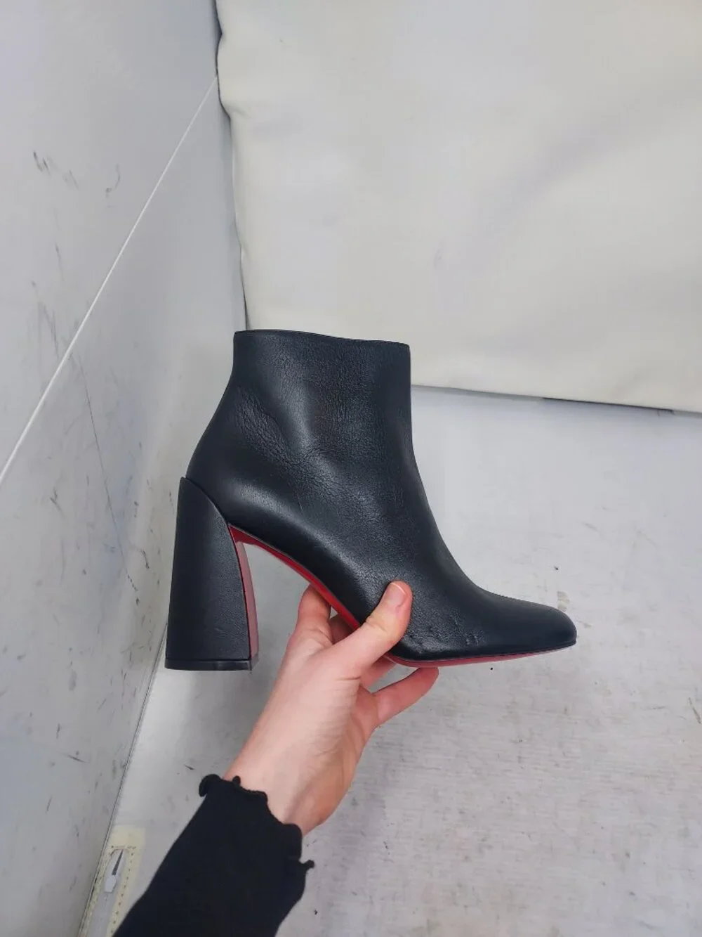 Christian Louboutin Black Turela Leather Ankle Boot